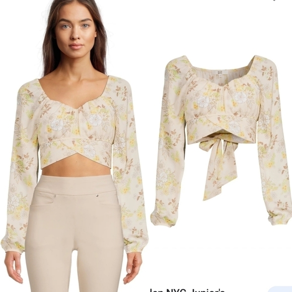 NWT Steve Madden MADDEN NYC FLORAL TIE-BACK TOP - Picture 1 of 7